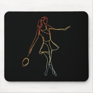 Badminton Player Sketch Shuttlespiel für Frauen Mousepad
