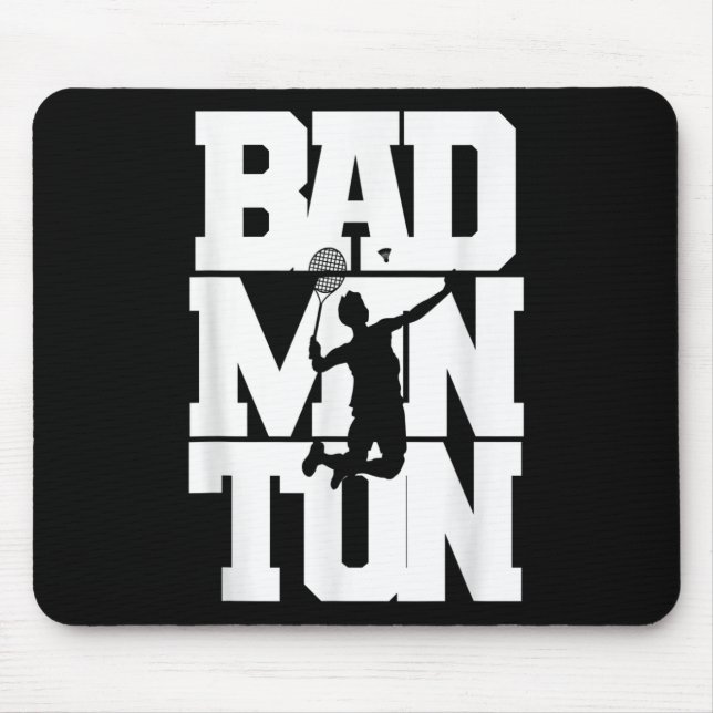 Badminton Player Smashing Shuttle Birdie Badminton Mousepad (Vorne)