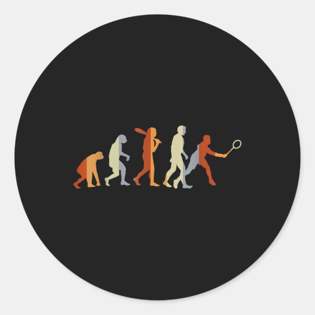 Badminton Player Sportgeschenk Evolution Badminton Runder Aufkleber (Vorderseite)