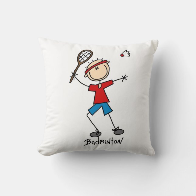 Badminton Player T - Shirt und Geschenke Kissen (Vorderseite)