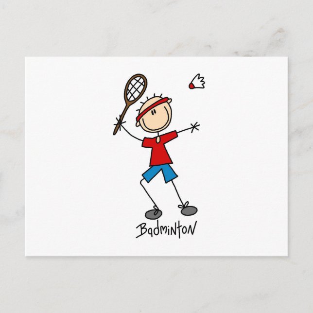 Badminton Player T - Shirt und Geschenke Postkarte (Vorderseite)