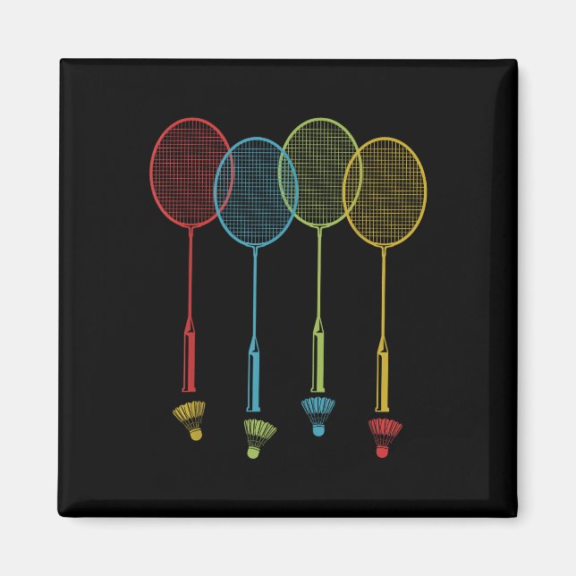 Badminton Player Team Shuttle Coach Match Badminto Magnet (Vorne)