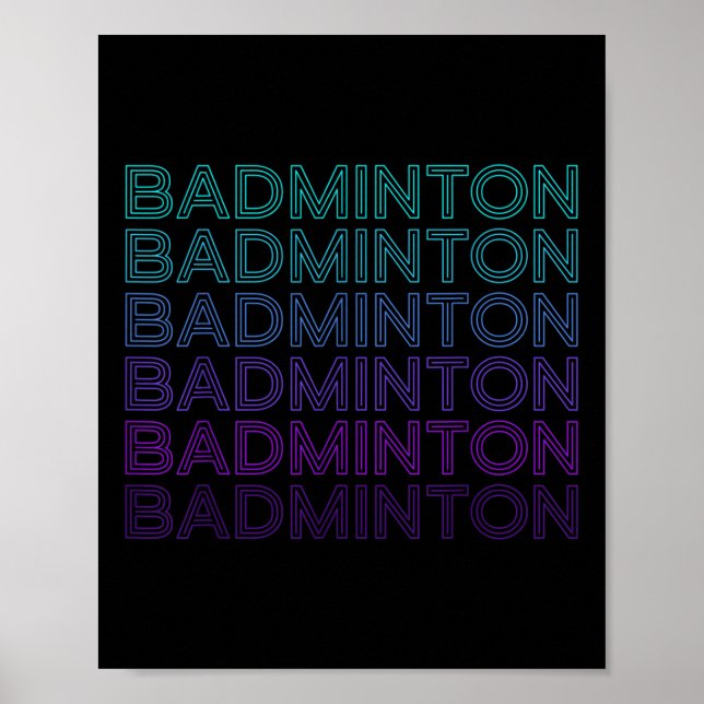 Badminton Player Team Trainer Retro Poster (Vorne)