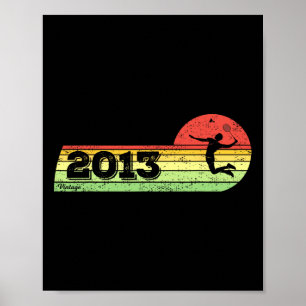 Badminton-Player Vintag 2013 Geburtstagshütte Bad Poster