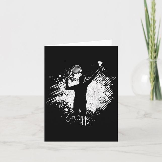 Badminton Player Vintag Badminton Karte (Vorderseite)