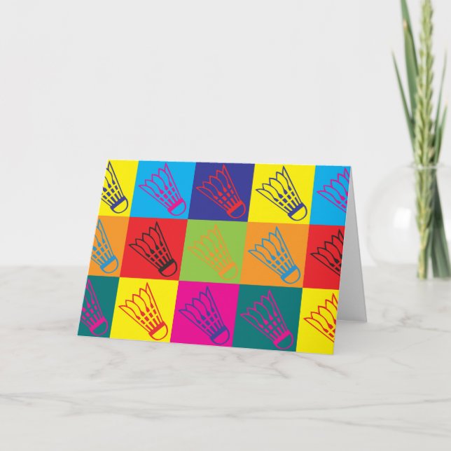 Badminton Pop Art Karte (Vorderseite)