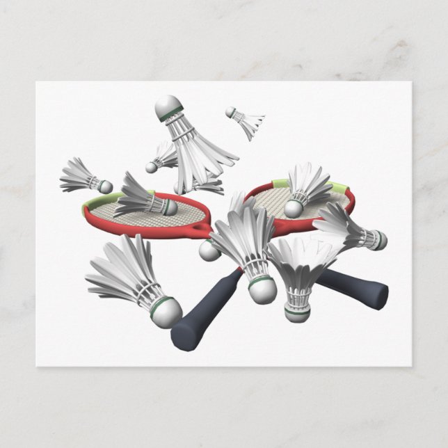 Badminton Postkarte (Vorderseite)