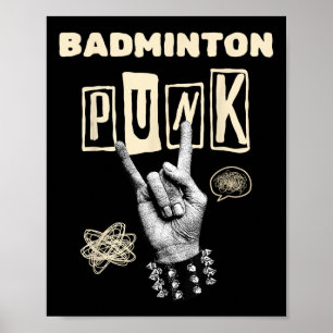 Badminton Punk Rock'n'Roll Racket Shuttle Sport Poster