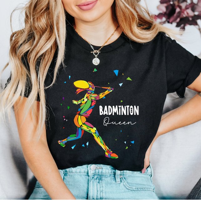 Badminton Queen Shirt Vibrant Abstract Player (Von Creator hochgeladen)