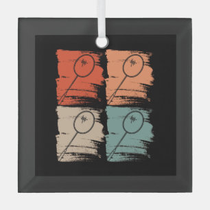 Badminton Racket Badminton Retro Ornament Aus Glas