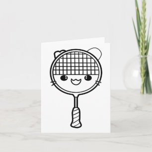 Badminton Racket Cartoon Look Shuttle Game Karte