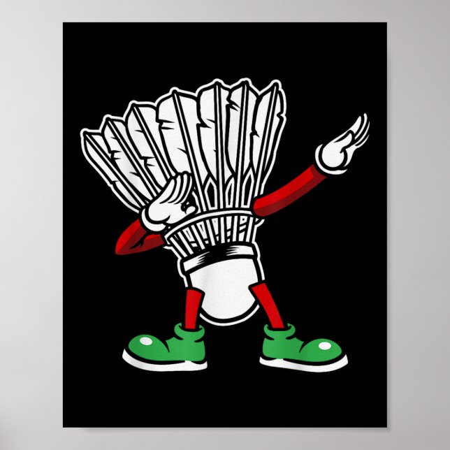 Badminton Racket Dabbing Shuttle Player Badminton Poster (Vorne)