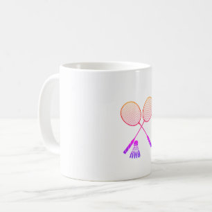Badminton Rackets Shuttlecock Birdie Ombre Kaffeetasse