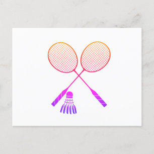 Badminton Rackets Shuttlecock Birdie Ombre Postkarte