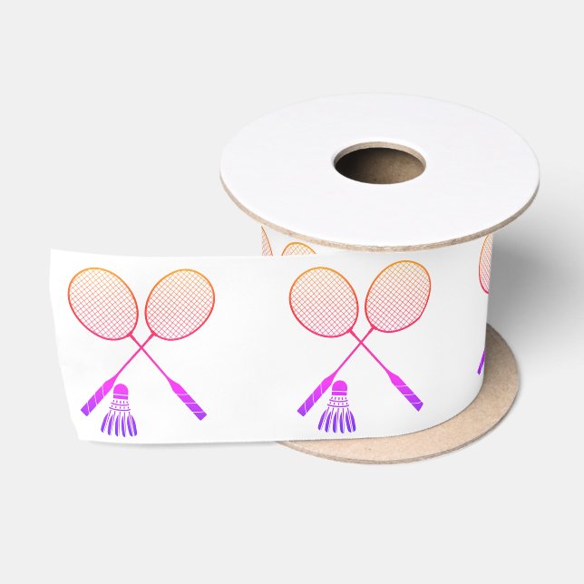 Badminton Rackets Shuttlecock Birdie Ombre Satinband (Spule)