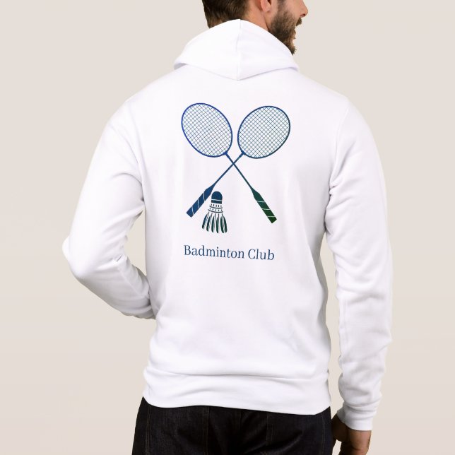 Badminton Rackets Shuttlecock Birdie Personalisier Hoodie (Rückseite)