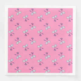 Badminton Racquet Muster Pink Serviette