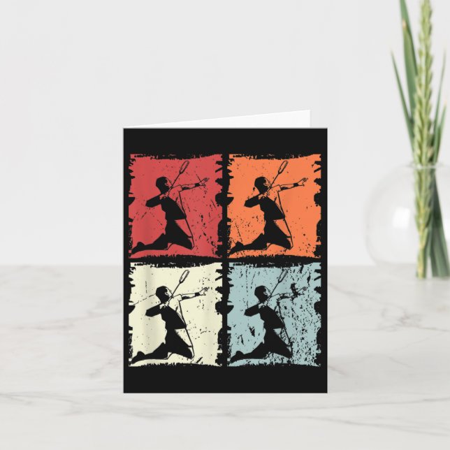 Badminton Retro Badminton Player, Shuttle Karte (Vorderseite)