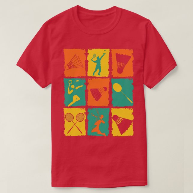 Badminton Retro T-Shirt (Design vorne)