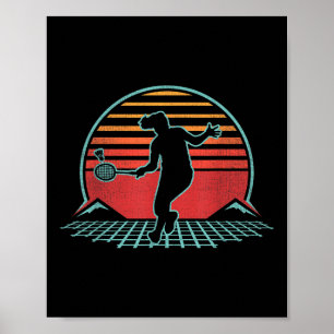 Badminton Retro Vintage 70er 80er Style Spieler Ge Poster