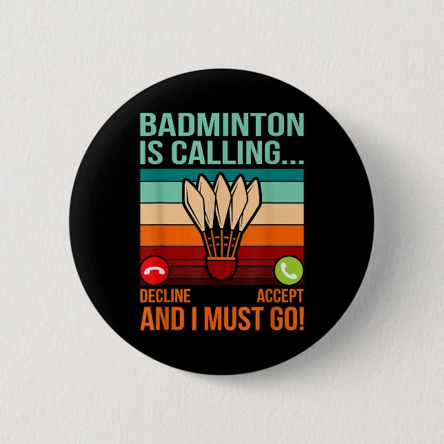 Badminton ruft Shuttle Lover Player Coach Gr Button (Vorderseite)