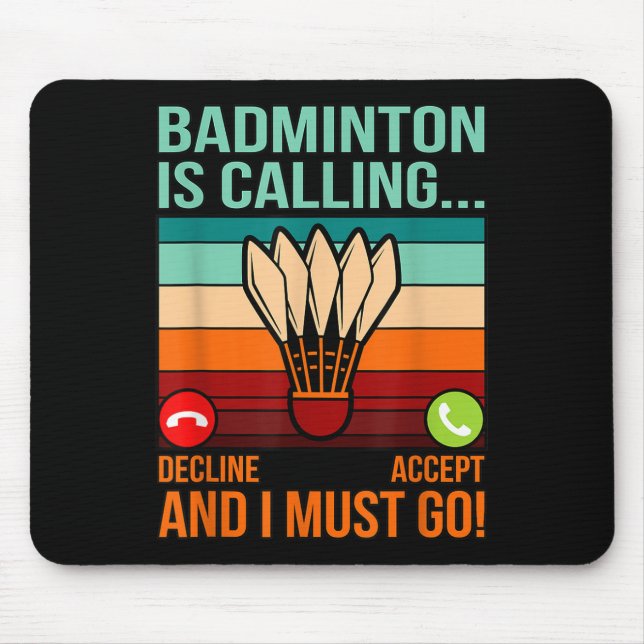 Badminton ruft Shuttle Lover Player Coach Gr Mousepad (Vorne)
