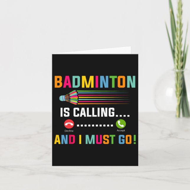 Badminton ruft und ich muss Badminton Playa gehen Karte (Vorderseite)