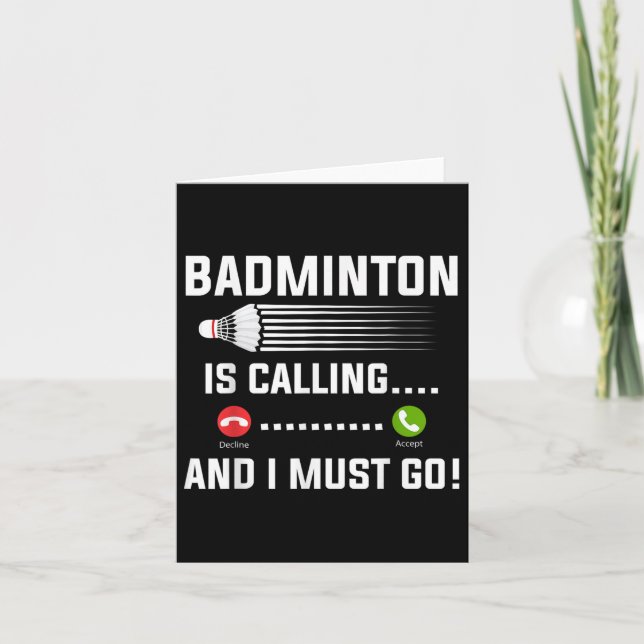 Badminton ruft und ich muss Badminton Playa gehen Karte (Vorderseite)