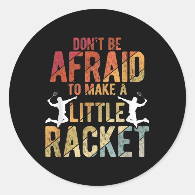 Badminton  runder aufkleber (Vorderseite)