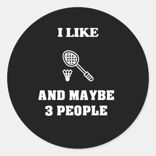 Badminton Runder Aufkleber (Vorderseite)
