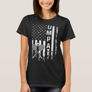 Badminton Schiedsrichter Amerikanische Flagge Vint T-Shirt