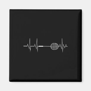 Badminton-Schläger Herzschlag Lustiges Spieler-Ges Magnet