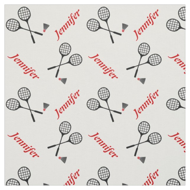 Badminton Schläger und Ihr Name personalisiert Stoff (Muster)