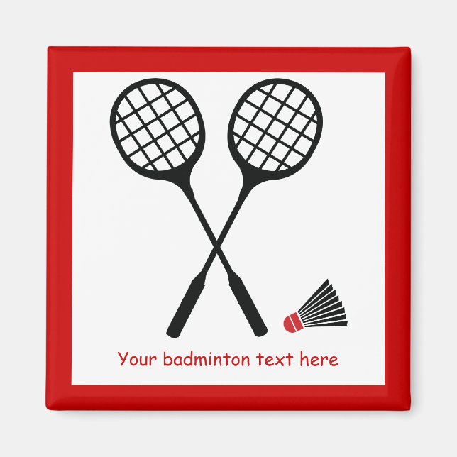 Badminton-Schläger und Shuttleccock-Zoll Magnet (Vorne)