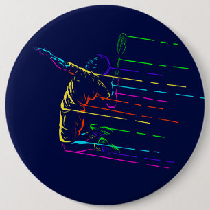 Badminton-Schuss mit dunklem Hintergrund Button