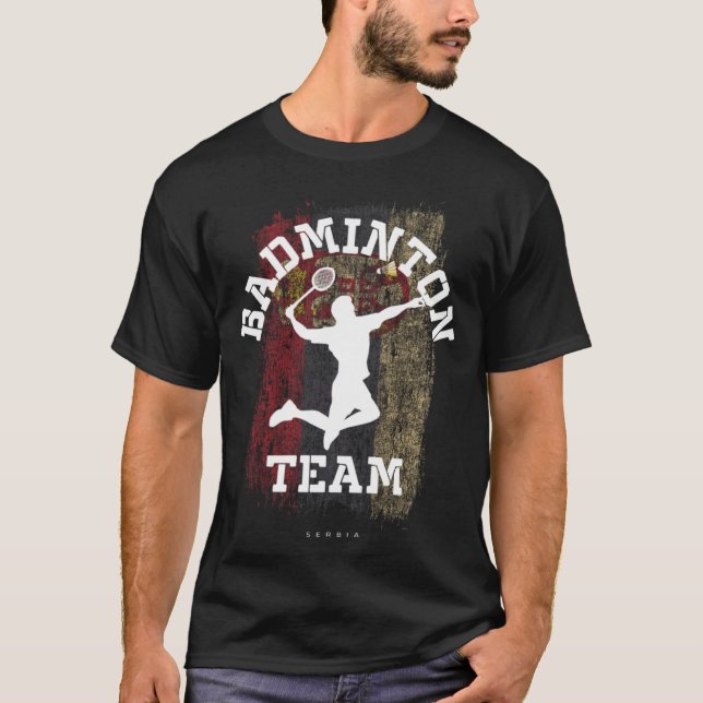 Badminton Serbia Net Games Player Badminton T-Shirt (Vorderseite)