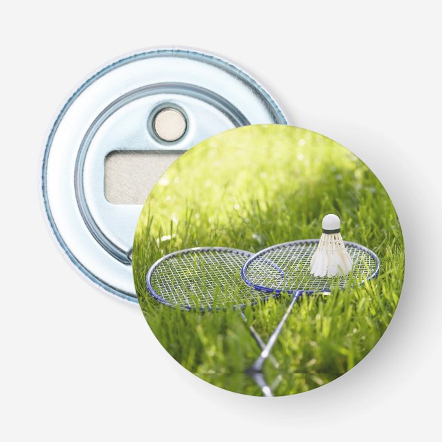 Badminton-Set zum Gehen Flaschenöffner (Vorderseite)
