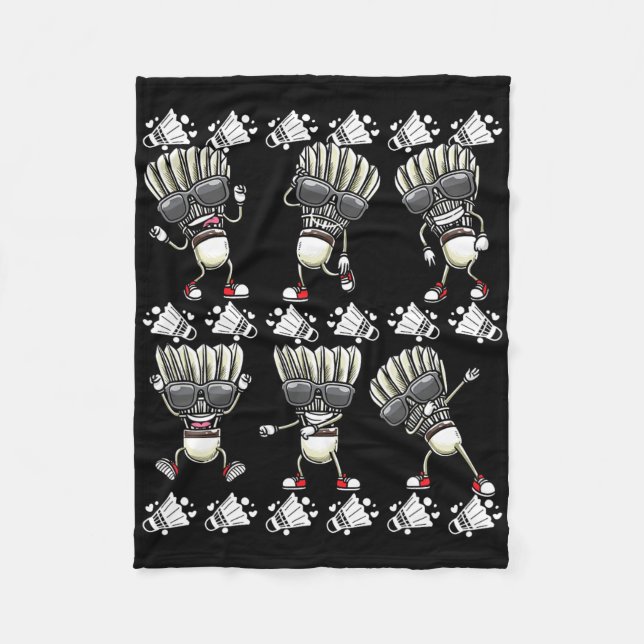 Badminton Shuttle Dancing 4 Fleecedecke (Vorderseite)