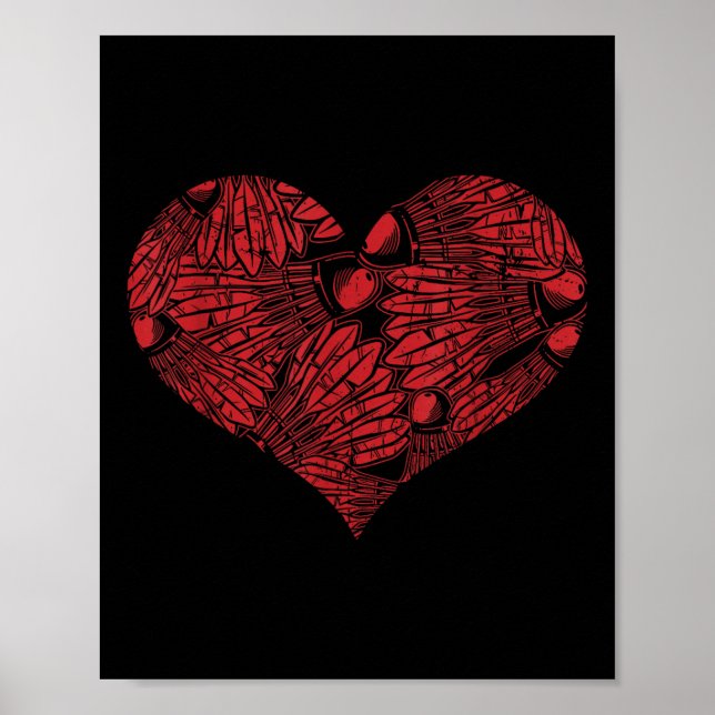 Badminton Shuttle Heart Poster (Vorne)