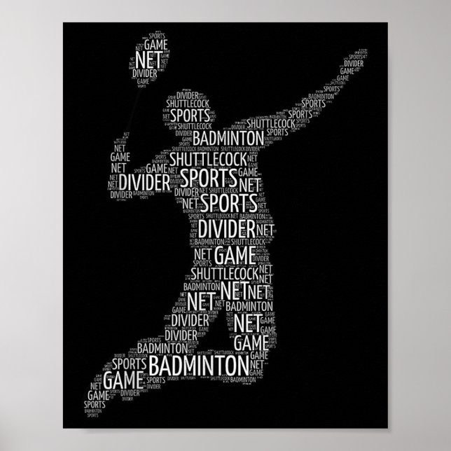 Badminton Shuttle Player Poster (Vorne)