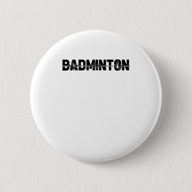 Badminton Shuttle Player - Team Racquet Ekg Heartb Button (Vorderseite)