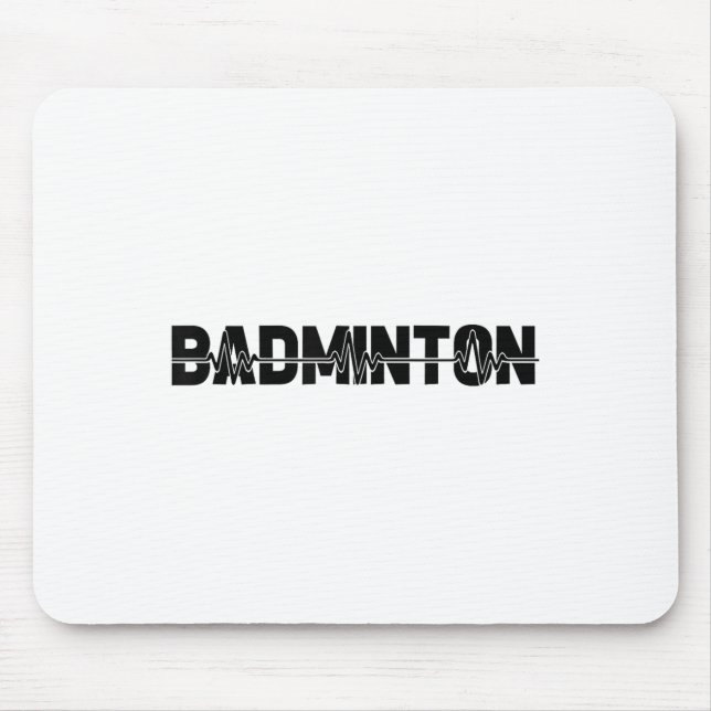 Badminton Shuttle Player - Team Racquet Ekg Heartb Mousepad (Vorne)