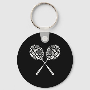 Badminton Shuttle Racket Equipment Icon Silhouette Schlüsselanhänger