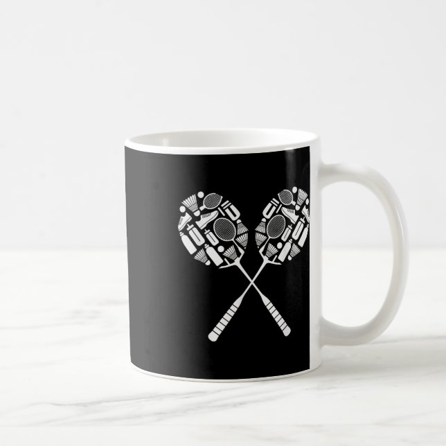 Badminton-Shuttle-Racketausrüstungssymbol Silhouet Kaffeetasse (Rechts)