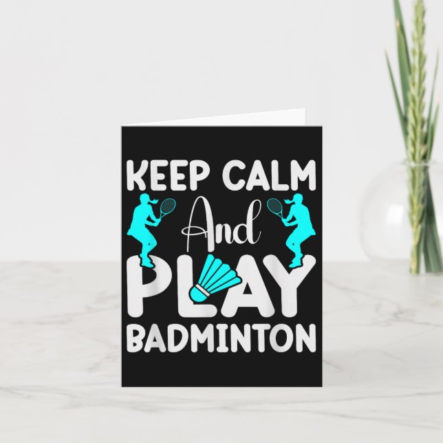 Badminton-Shuttle-Rackett-Badminton-Spieler 3  Karte (Vorderseite)