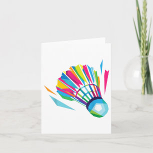 Badminton Shuttle Racquet Sport Badminton Pop Art Karte