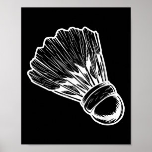 Badminton Shuttle Sketch Badmintonist Poster