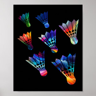 Badminton Shuttle Sports Athlete Vibranty Sporty Poster