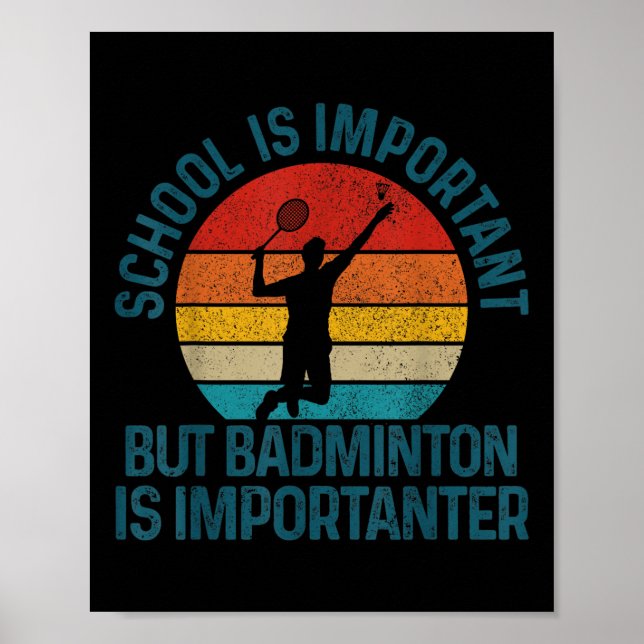 Badminton Shuttle Vintag Slogan Funny Gift Poster (Vorne)