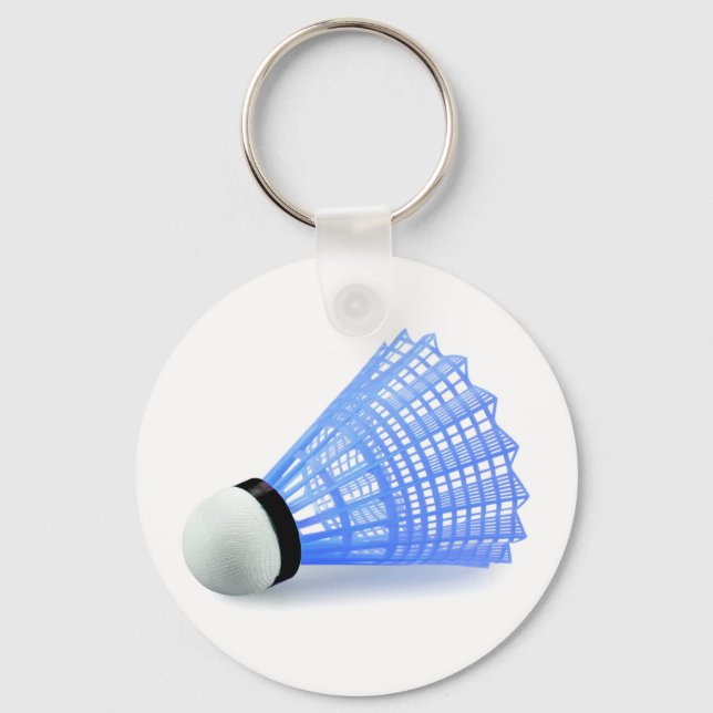 Badminton Shuttlecock Birdie Blue Sports Schlüsselanhänger (Vorderseite)